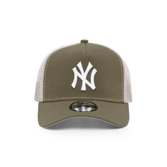 9FORTY A-Frame Trucker New York Yankees New Olive Snapback