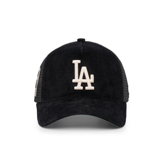 9FORTY A-Frame Trucker Los Angeles Dodgers Stadium 60th Anniversary Black Snapback