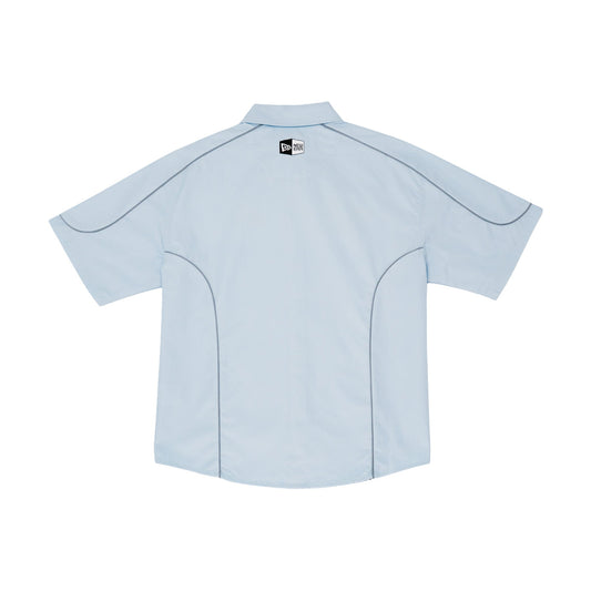 New Era Racing Light Blue Short Sleeve Woven Shirt