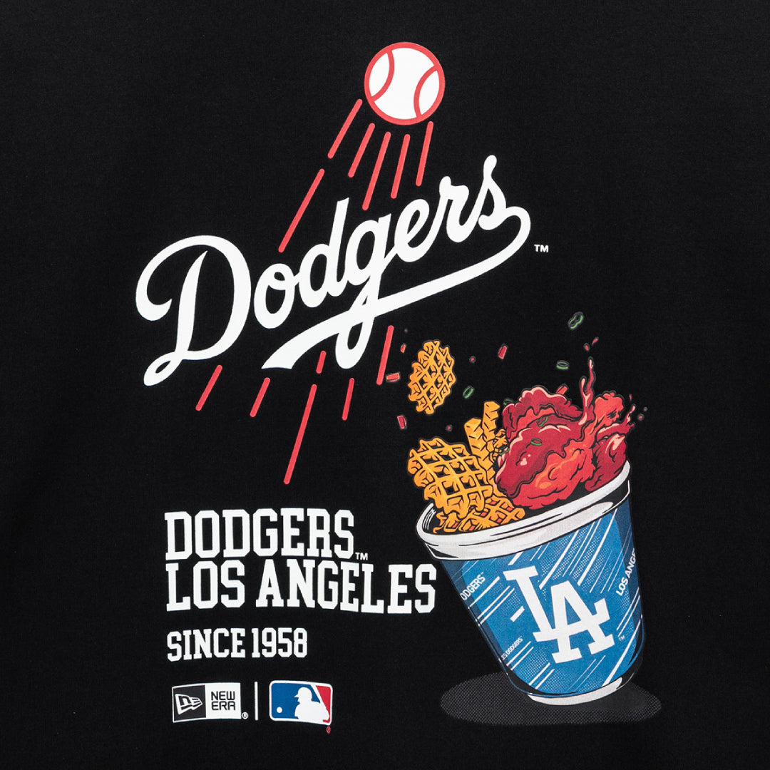 Los Angeles Dodgers MLB Cheering Food Black Short Sleeve T-Shirt