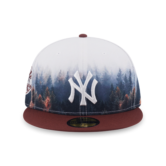 59FIFTY New York Yankees Forest 2-Tone Deep Auburn Brown Visor All-Over Print Fitted