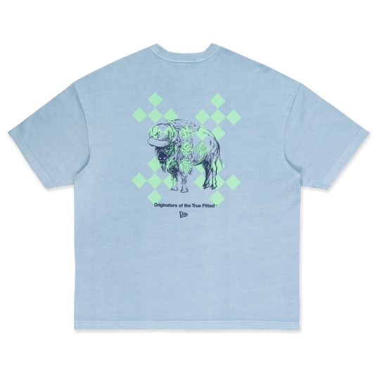 New Era Trail Runner Light Navy Rock Dyed Oversized Short Sleeve T-Shirt