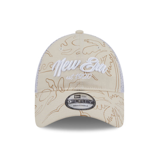9FORTY Unstructured Trucker New Era Resort Vintage Stone White Adjustable