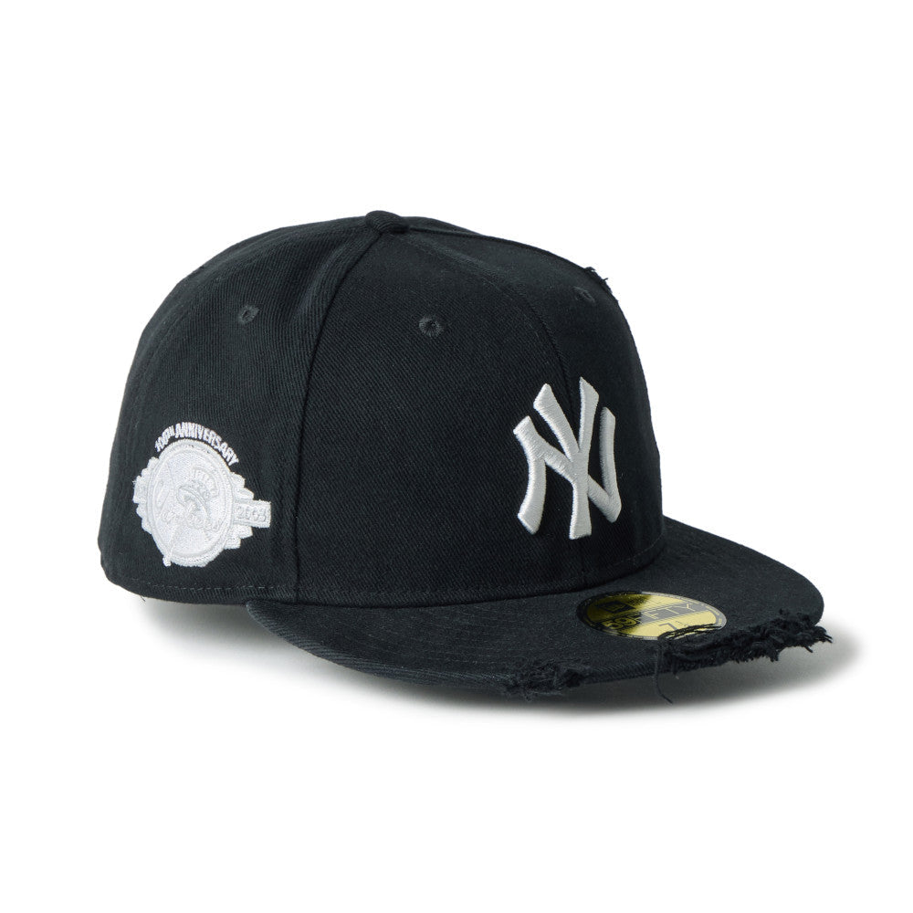 59FIFTY New York Yankees Damaged Twill Black Fitted – New Era Cap