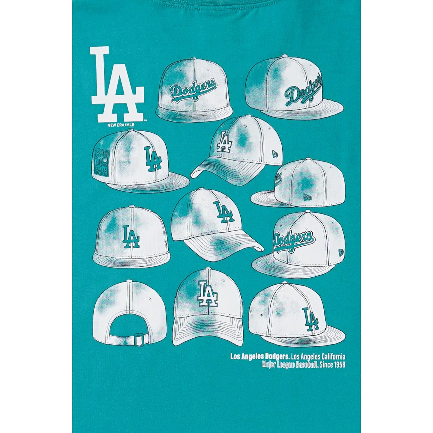 Los Angeles Dodgers Cap Graphic Northwest Green Short Sleeve T-Shirt