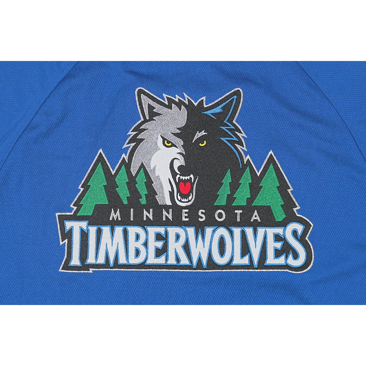 Minnesota Timberwolves NBA Hardwood Classics Short Sleeve Seashore Blue Baseball Jersey