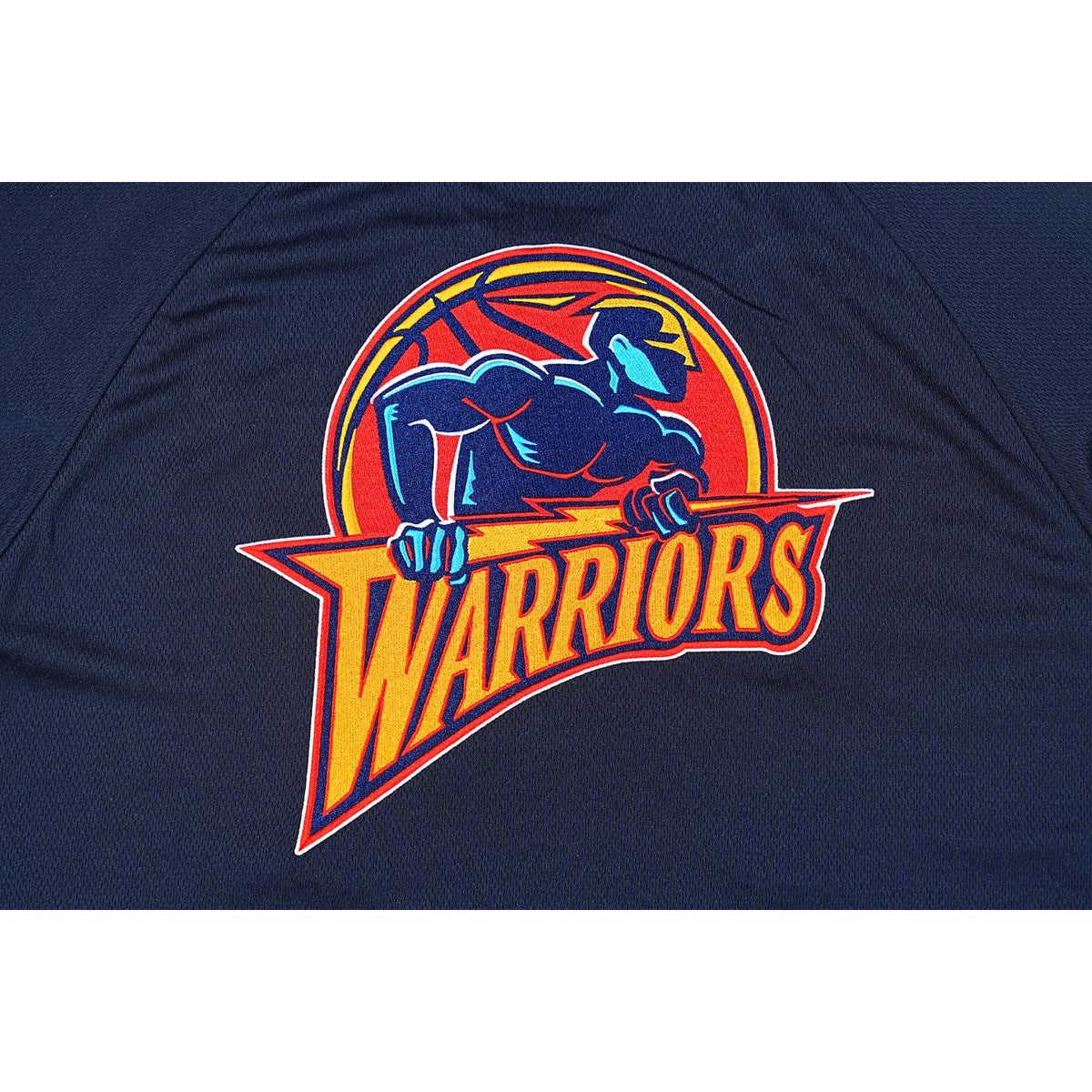 Golden State Warriors NBA Hardwood Classics Short Sleeve Navy Baseball Jersey