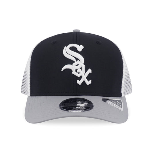9SEVENTY Trucker Chicago White Sox 2-Tone Gray Visor Black Stretch Snapback