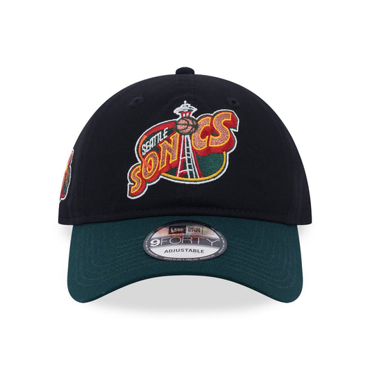 9FORTY Unstructured Seattle SuperSonics NBA Hardwood Classics 2-Tone Dark Green Visor Black Adjustable