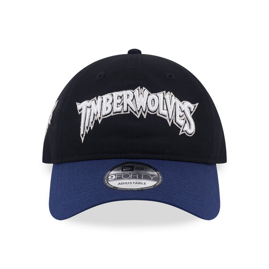 9FORTY Unstructured Minnesota Timberwolves NBA Hardwood Classics 2-Tone Deep Blue Visor Black Adjustable