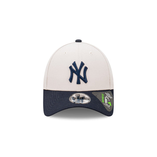 9FORTY New York Yankees 2-Tone Stone Repreve Navy Visor Stone Snapback