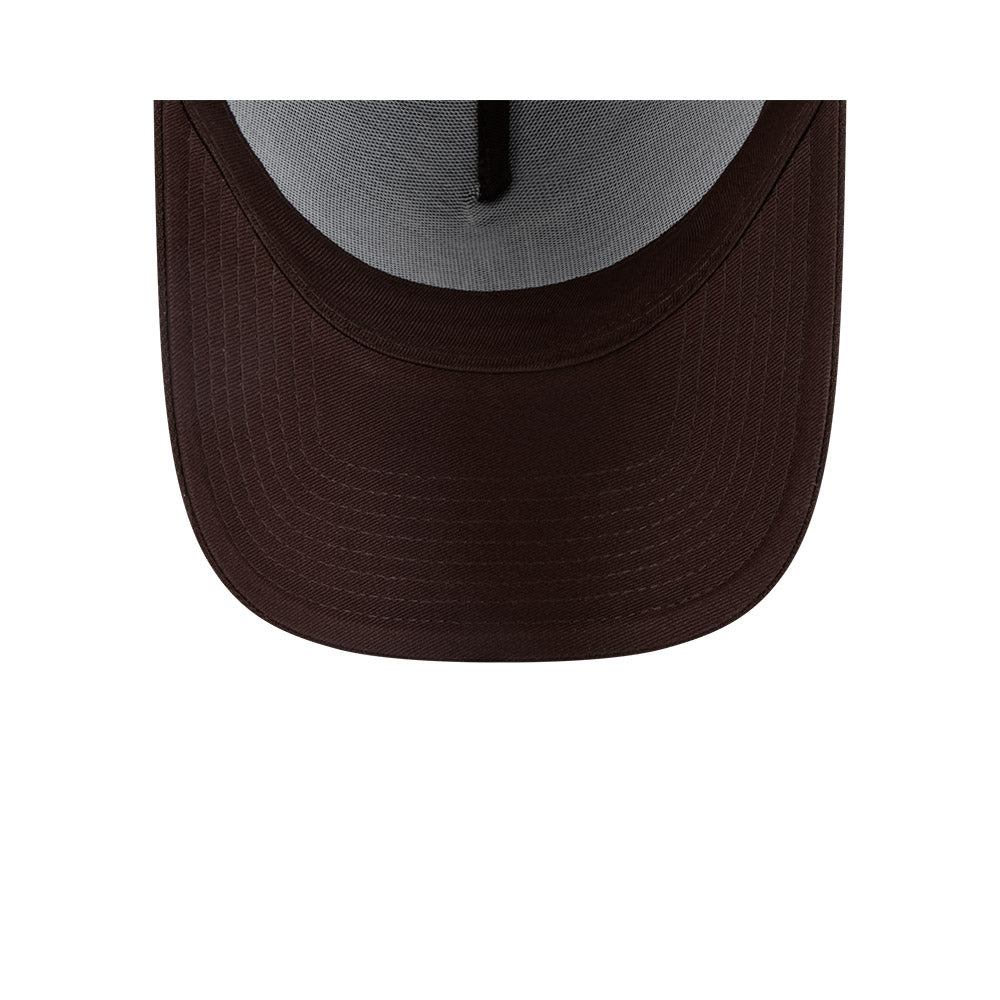 9FORTY A-Frame Trucker Los Angeles Dodgers Burnt Wood Brown Snapback