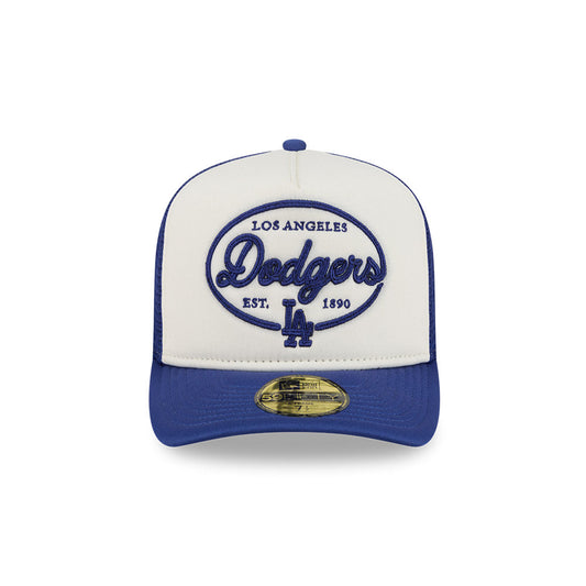 59FIFTY A-Frame Pre-Curved Trucker Los Angeles Dodgers 59FIFTYÂŽ Day 2-Tone Dark Royal Visor Chrome White Fitted