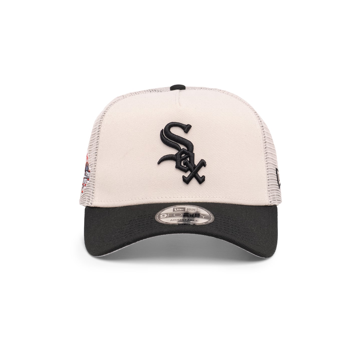 9FORTY A-Frame Trucker Chicago White Sox All Star Game 2003 2-Tone Black Visor Stone Snapback