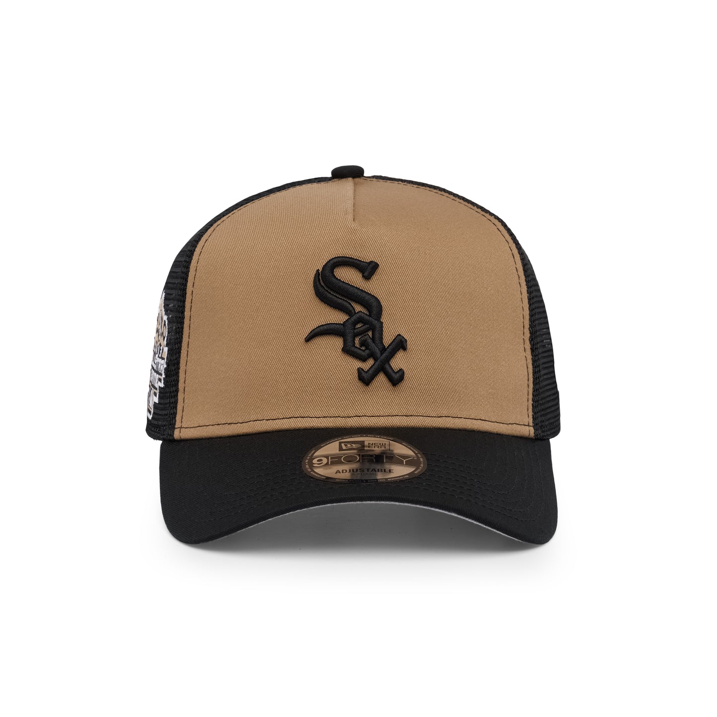 9FORTY A-Frame Trucker Chicago White Sox 2003 All-Star Game Khaki Black Snapback
