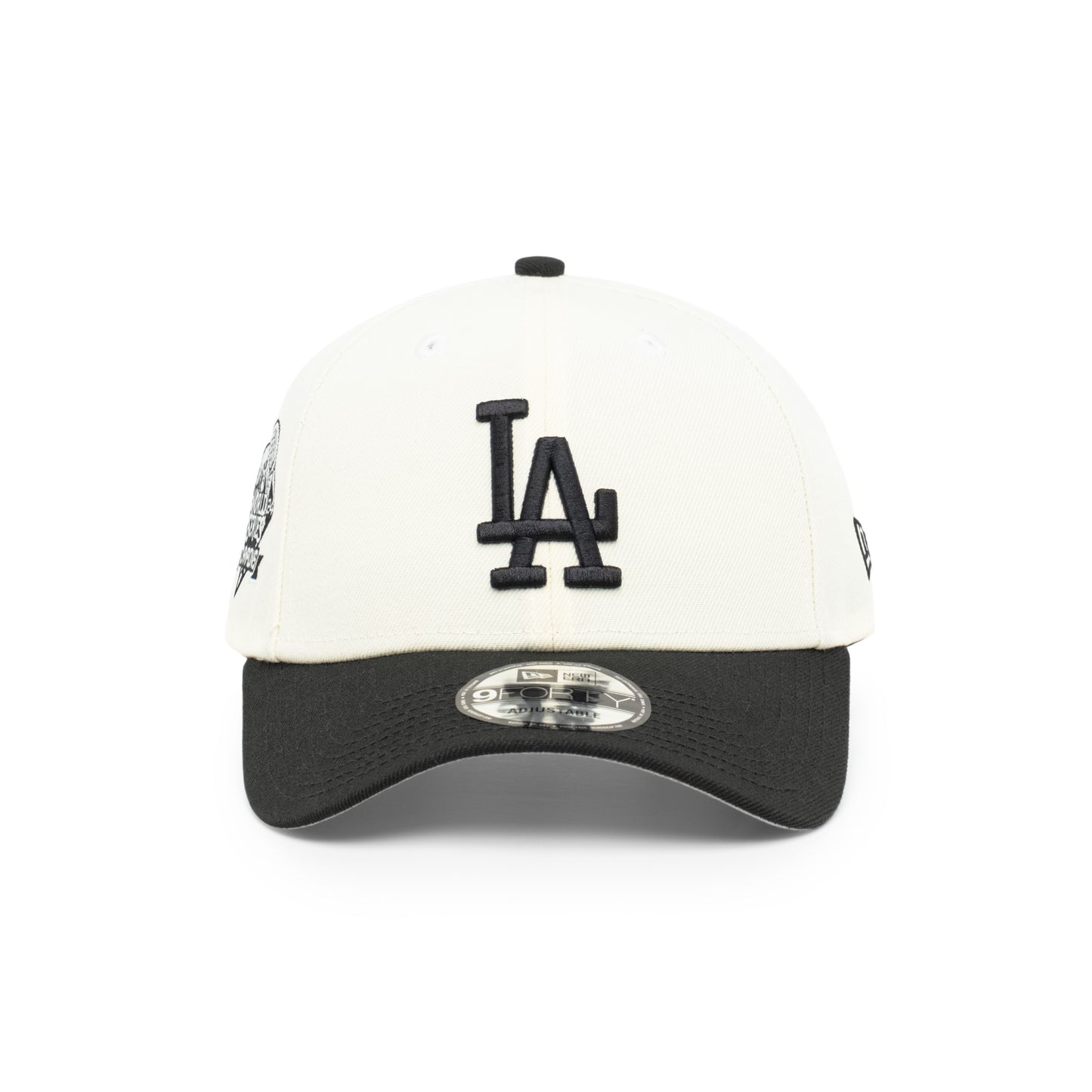 9FORTY Los Angeles Dodgers World Series Champions 2024 2-Tone Black Visor Chrome White Snapback