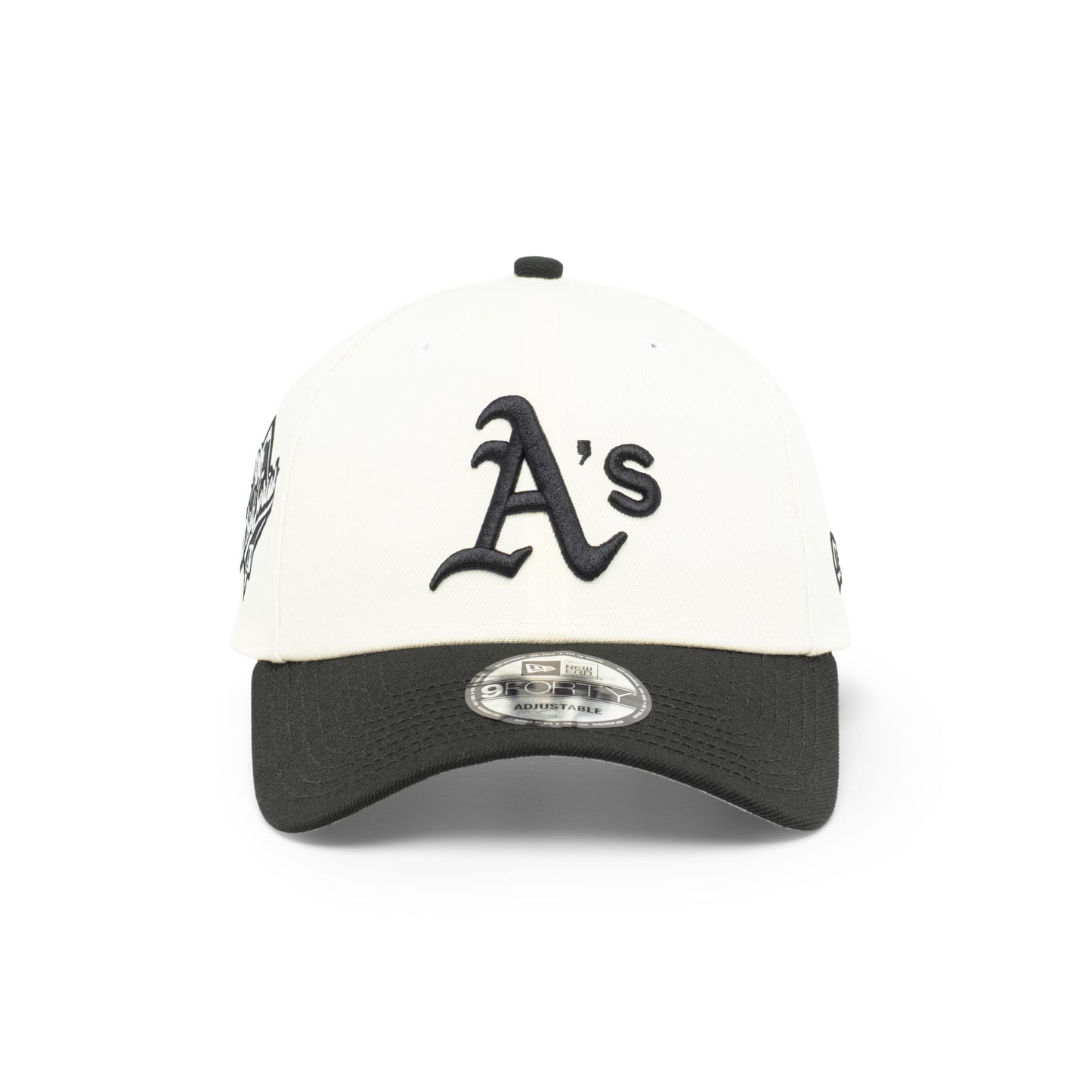 9FORTY Oakland Athletics World Series 1989 2-Tone Black Visor Chrome White Snapback