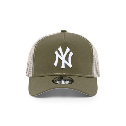 9FORTY A-Frame Trucker New York Yankees New Olive Snapback
