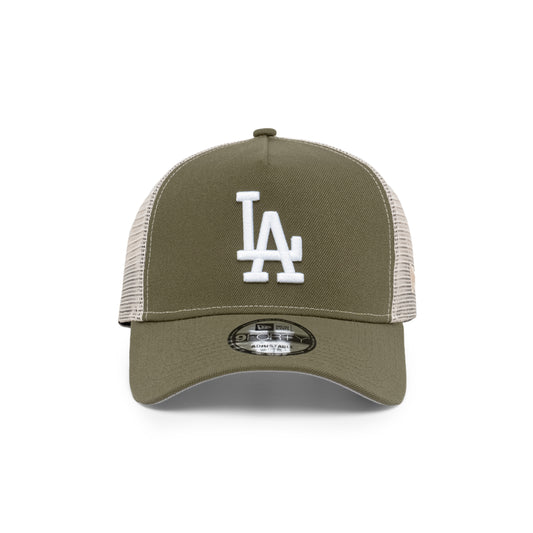 9FORTY A-Frame Trucker Los Angeles Dodgers New Olive Snapback