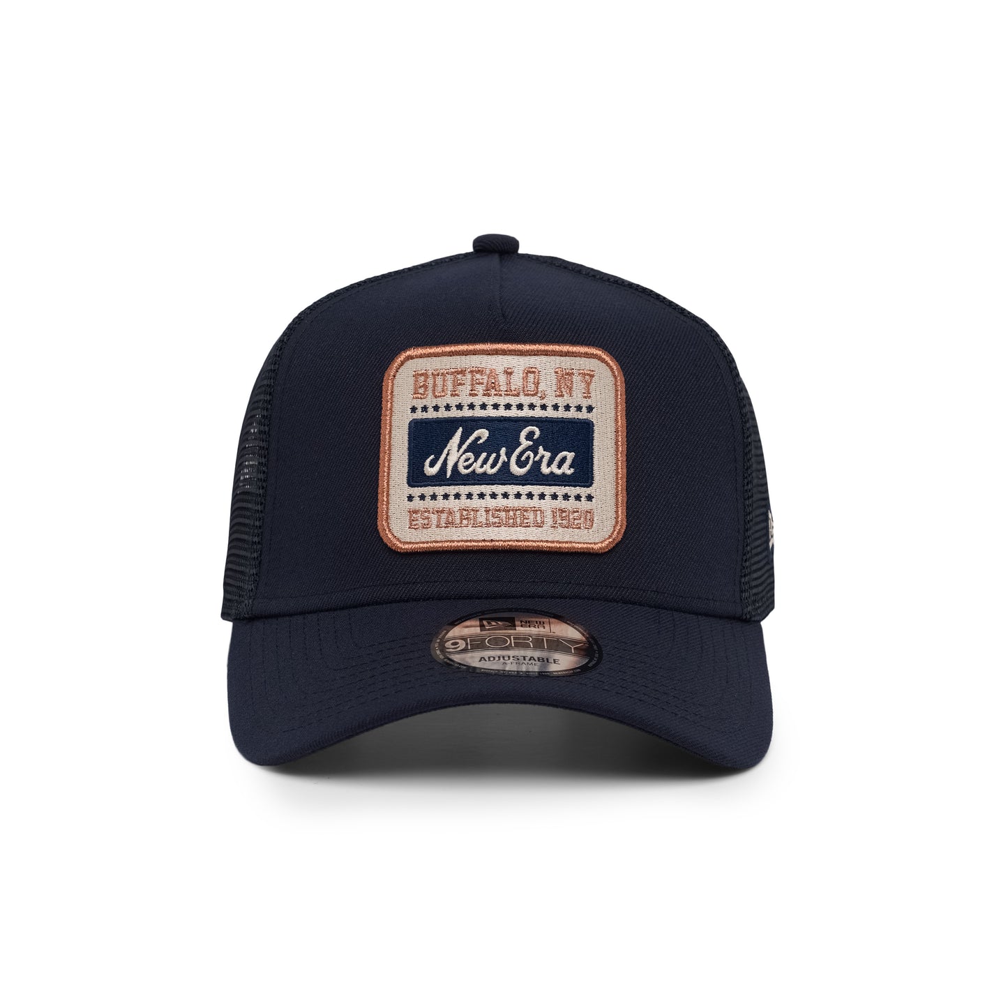 9FORTY A-Frame Trucker New Era Patch Navy Stone Snapback