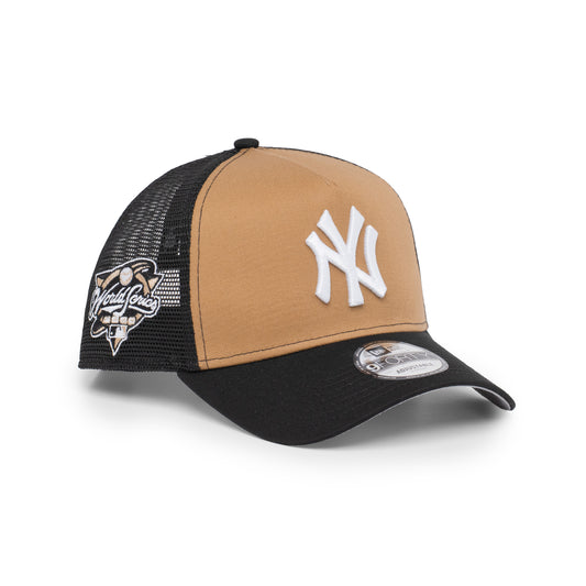 9FORTY A-Frame Trucker New York Yankees World Series 2000 Khaki Black Snapback