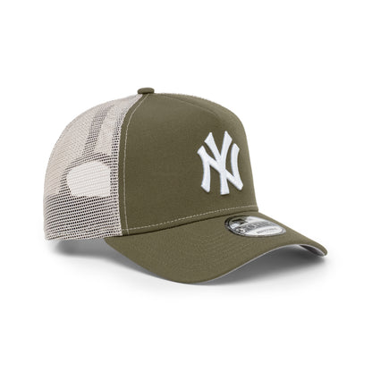 9FORTY A-Frame Trucker New York Yankees New Olive Snapback