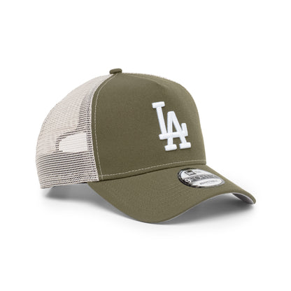 9FORTY A-Frame Trucker Los Angeles Dodgers New Olive Snapback