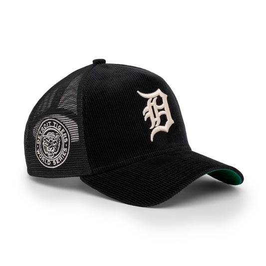 9FORTY A-Frame Trucker Detroit Tigers World Series Black Snapback