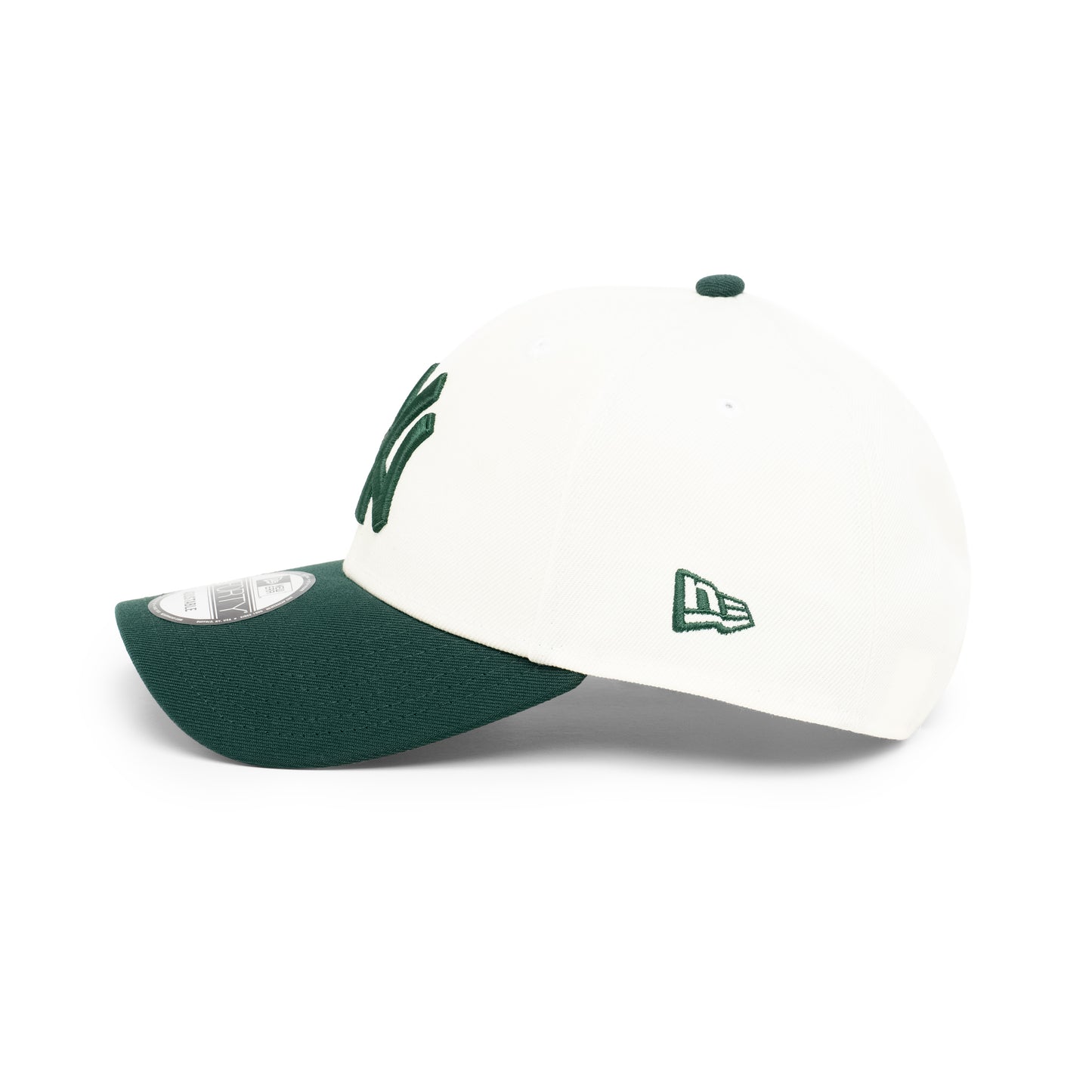 9FORTY New York Yankees 2-Tone World Series 1999 2-Tone Dark Green Visor Chrome White Snapback