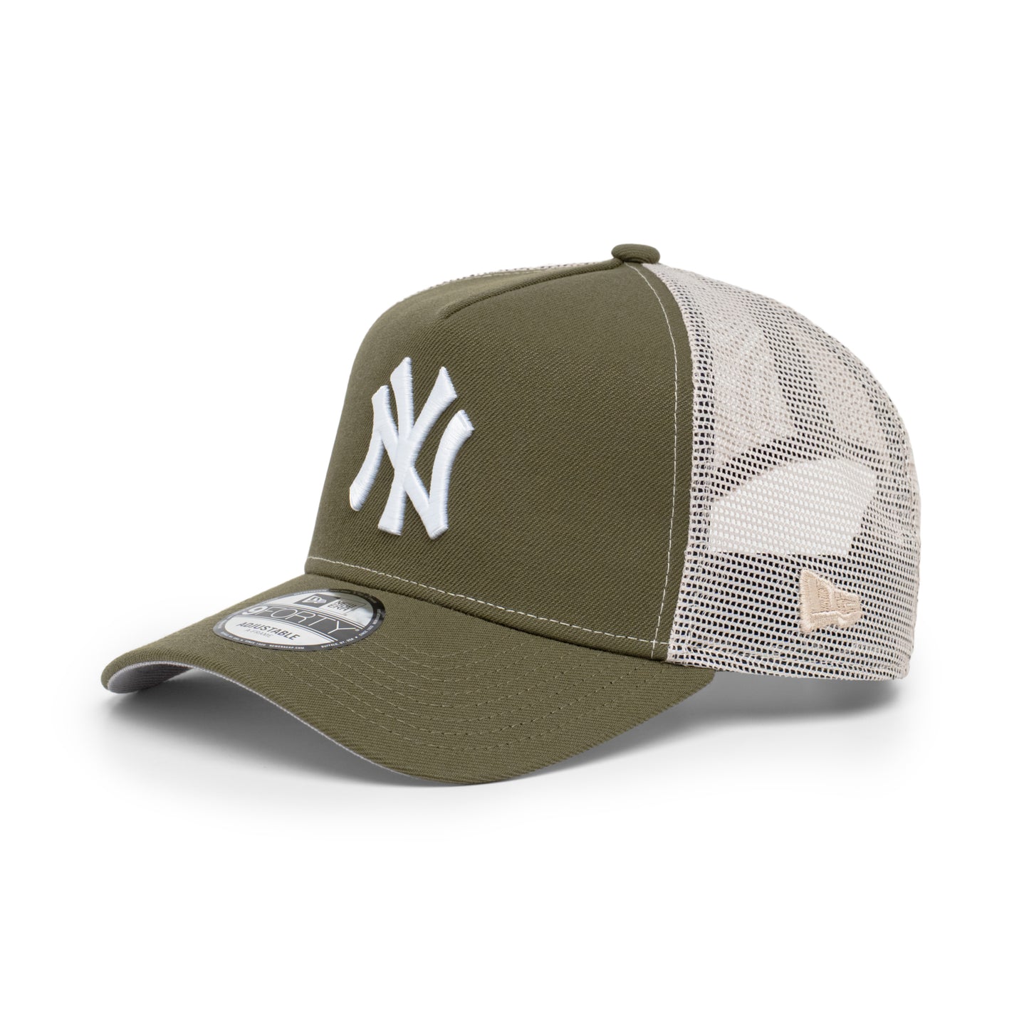 9FORTY A-Frame Trucker New York Yankees New Olive Snapback