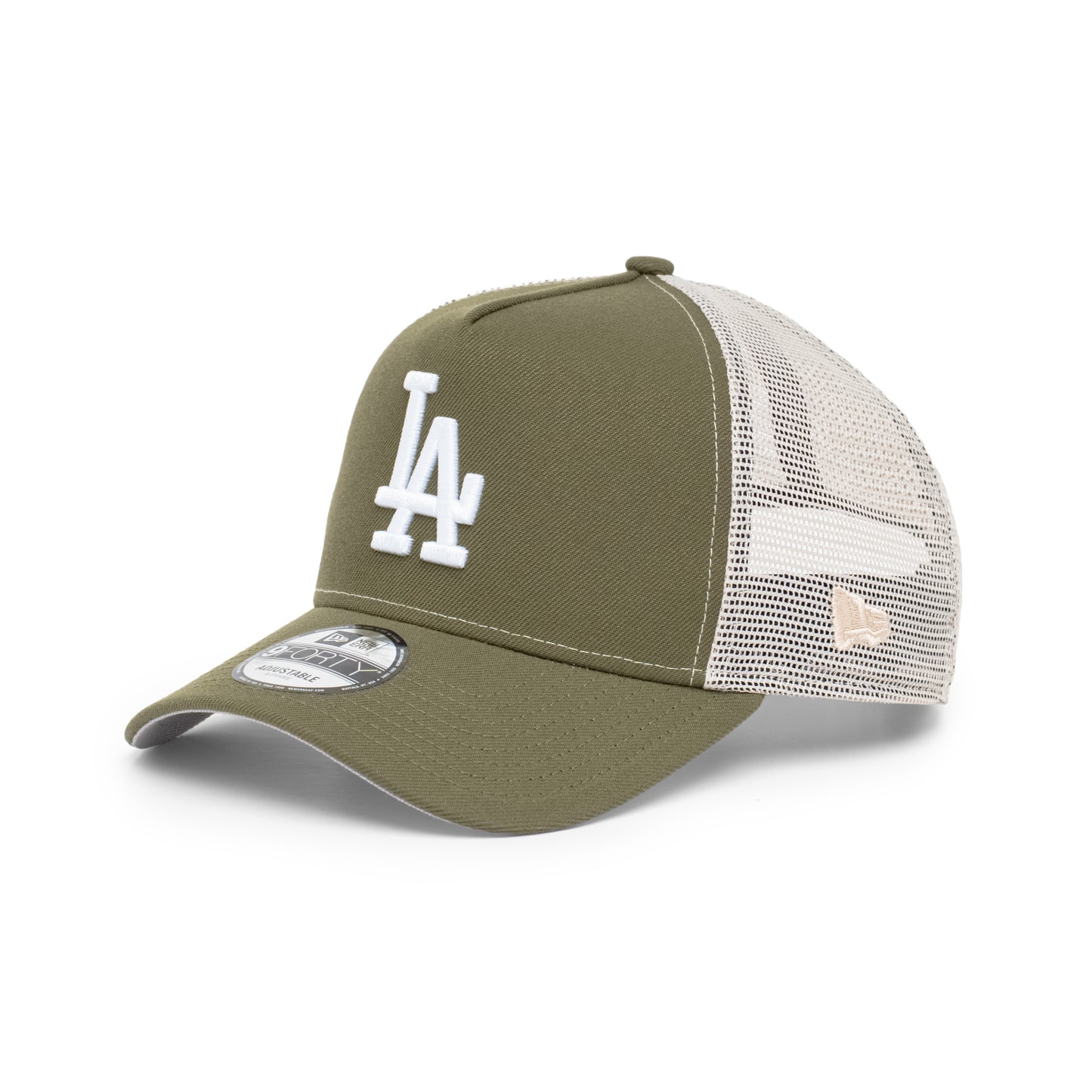9FORTY A-Frame Trucker Los Angeles Dodgers New Olive Snapback