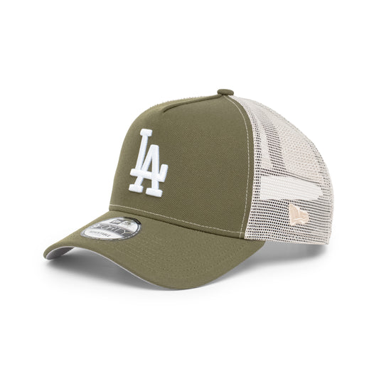 9FORTY A-Frame Trucker Los Angeles Dodgers New Olive Snapback