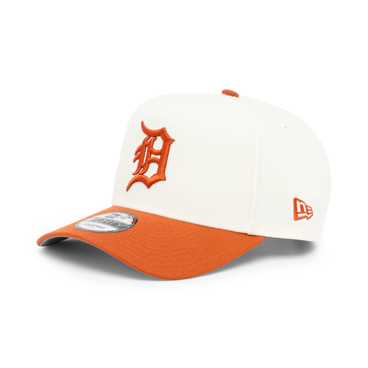 9FORTY A-Frame Detroit Tigers 1945 2-Tone Rush Orange Visor Chrome White Snapback