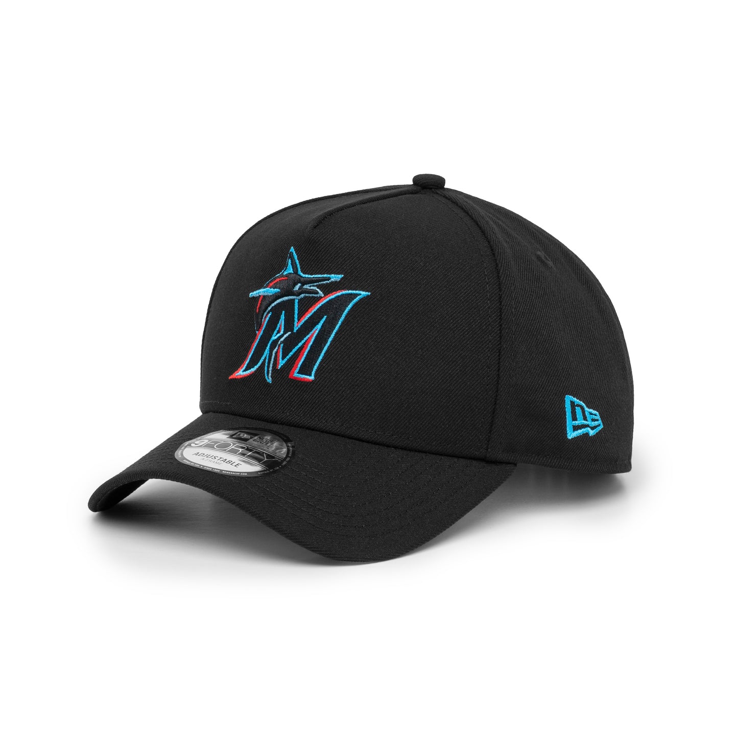 9FORTY A-Frame Miami Marlins Black Snapback