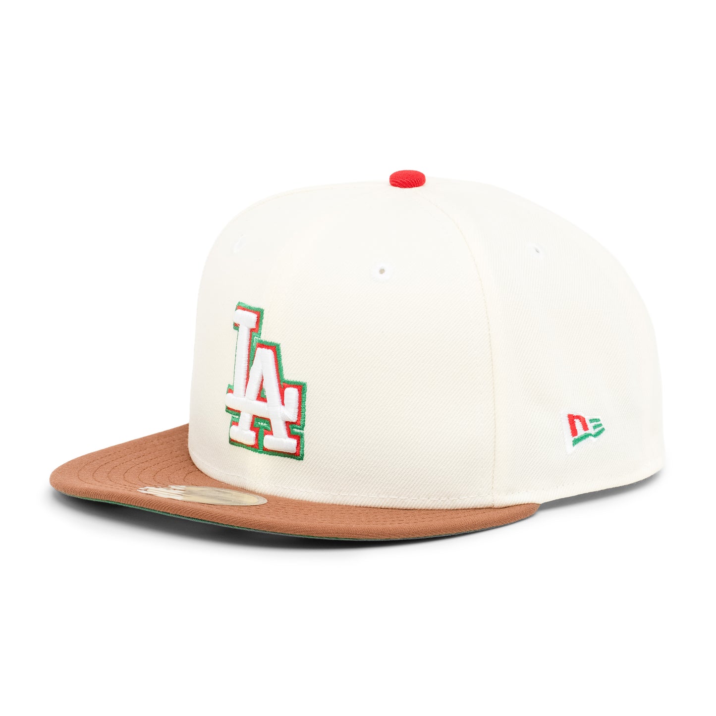 59FIFTY Los Angeles Dodgers Viva Los Dodgers 2-Tone Tiramisu Visor Chrome White Fitted