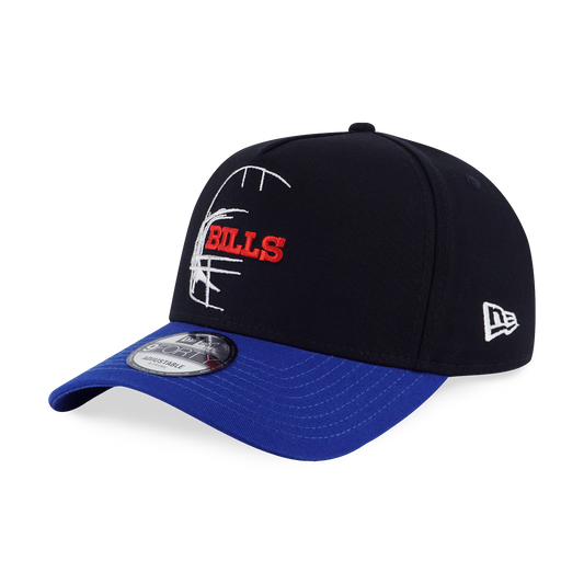 9FORTY A-Frame Buffalo Bills NFL Oversized Black Blue Adjustable
