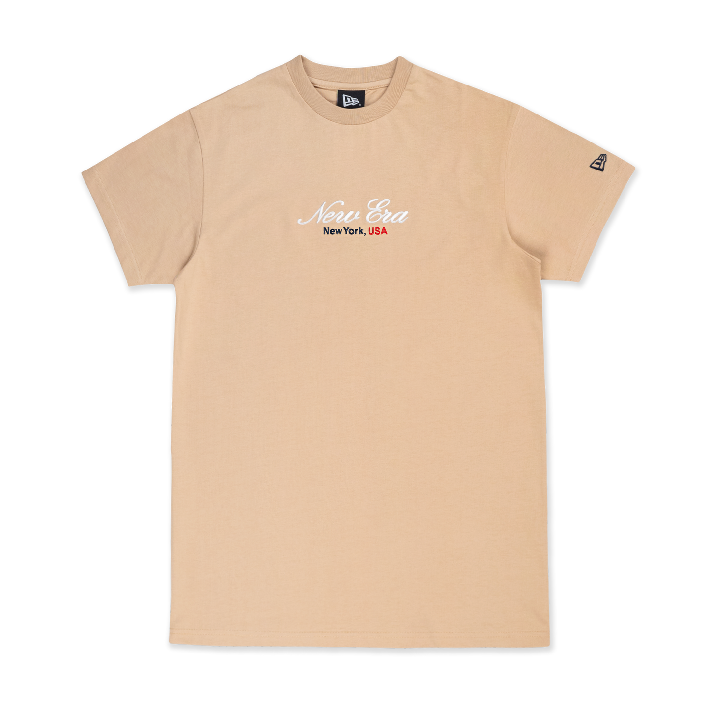 Women New Era Basic Script Oat Milk Short Sleeve Tee Dress