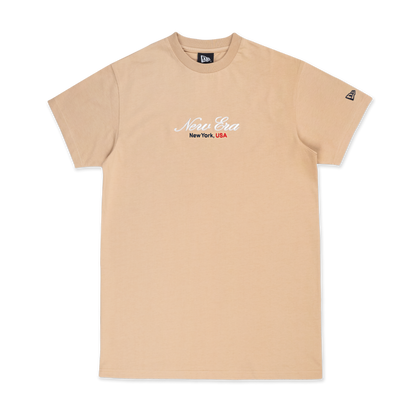 Women New Era Basic Script Oat Milk Short Sleeve Tee Dress