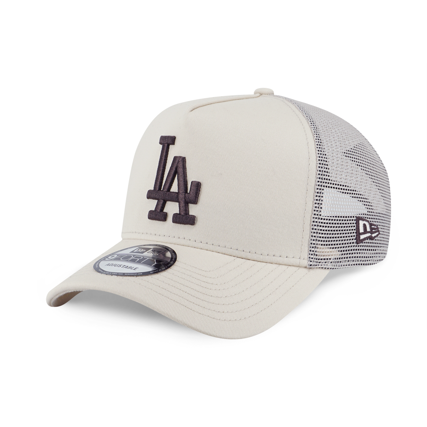 9FORTY A-Frame Trucker Los Angeles Dodgers Color Era Light Cream Snapback