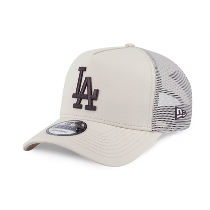 9FORTY A-Frame Trucker Los Angeles Dodgers Color Era Light Cream Snapback
