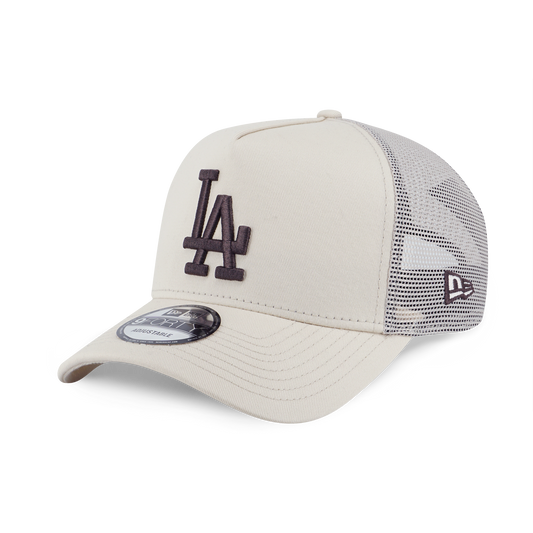 9FORTY A-Frame Trucker Los Angeles Dodgers Color Era Light Cream Snapback
