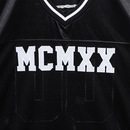 Retro Sports Mesh Top Black Short Sleeve T-Shirt