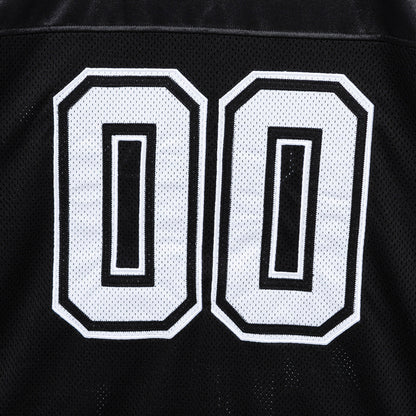 Retro Sports Mesh Top Black Short Sleeve T-Shirt