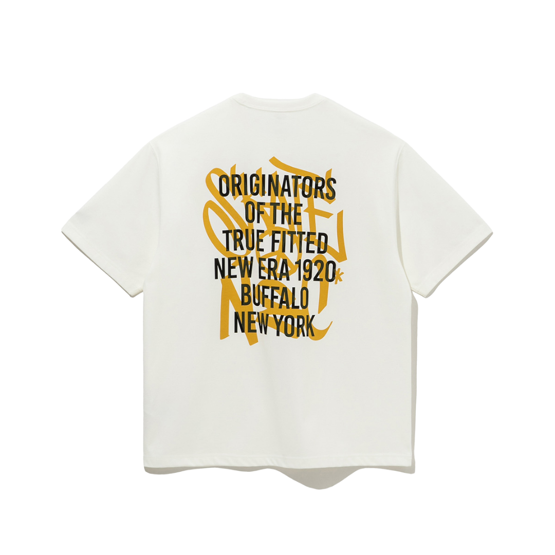 New Era Neon Writing Off White Short Sleeves T-Shirt