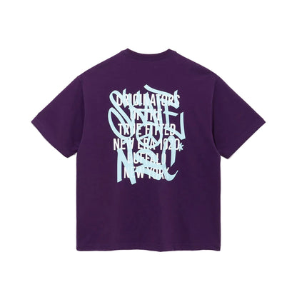 New Era Neon Writing Purple Short Sleeves T-Shirt