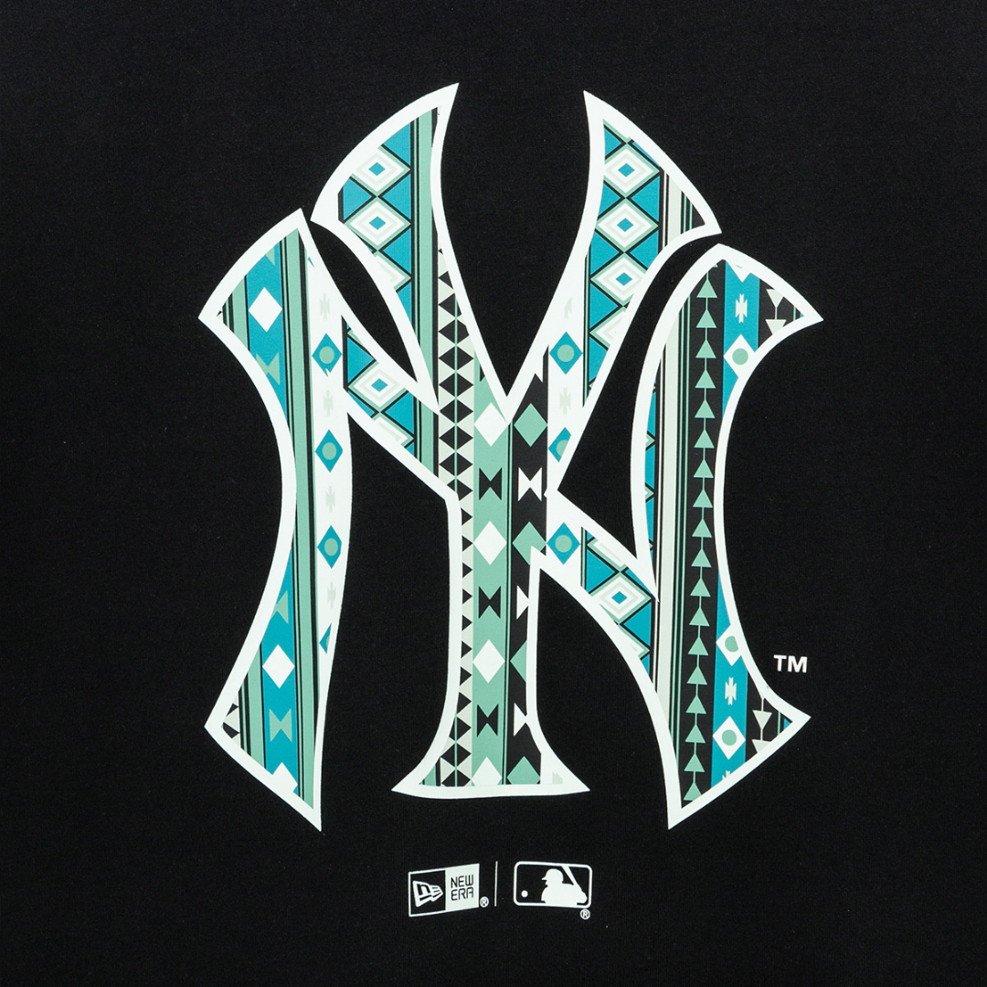 New York Yankees MLB Navajo Pattern Black Short Sleeves T-Shirt