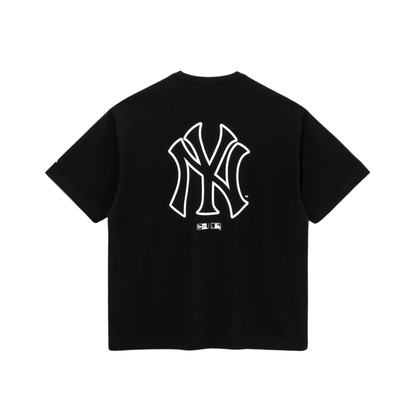 New York Yankees MLB Line Logo Black Short Sleeves T-Shirt