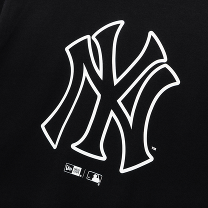 New York Yankees MLB Line Logo Black Short Sleeves T-Shirt