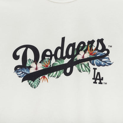 Los Angeles Dodgers Flower Script White Short Sleeves T-Shirt