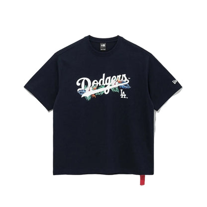 Los Angeles Dodgers Flower Script Navy Short Sleeves T-Shirt